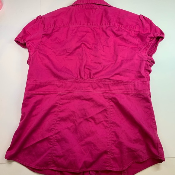 Vintage Pink collared short sleeve bunched top - Picture 3 of 4